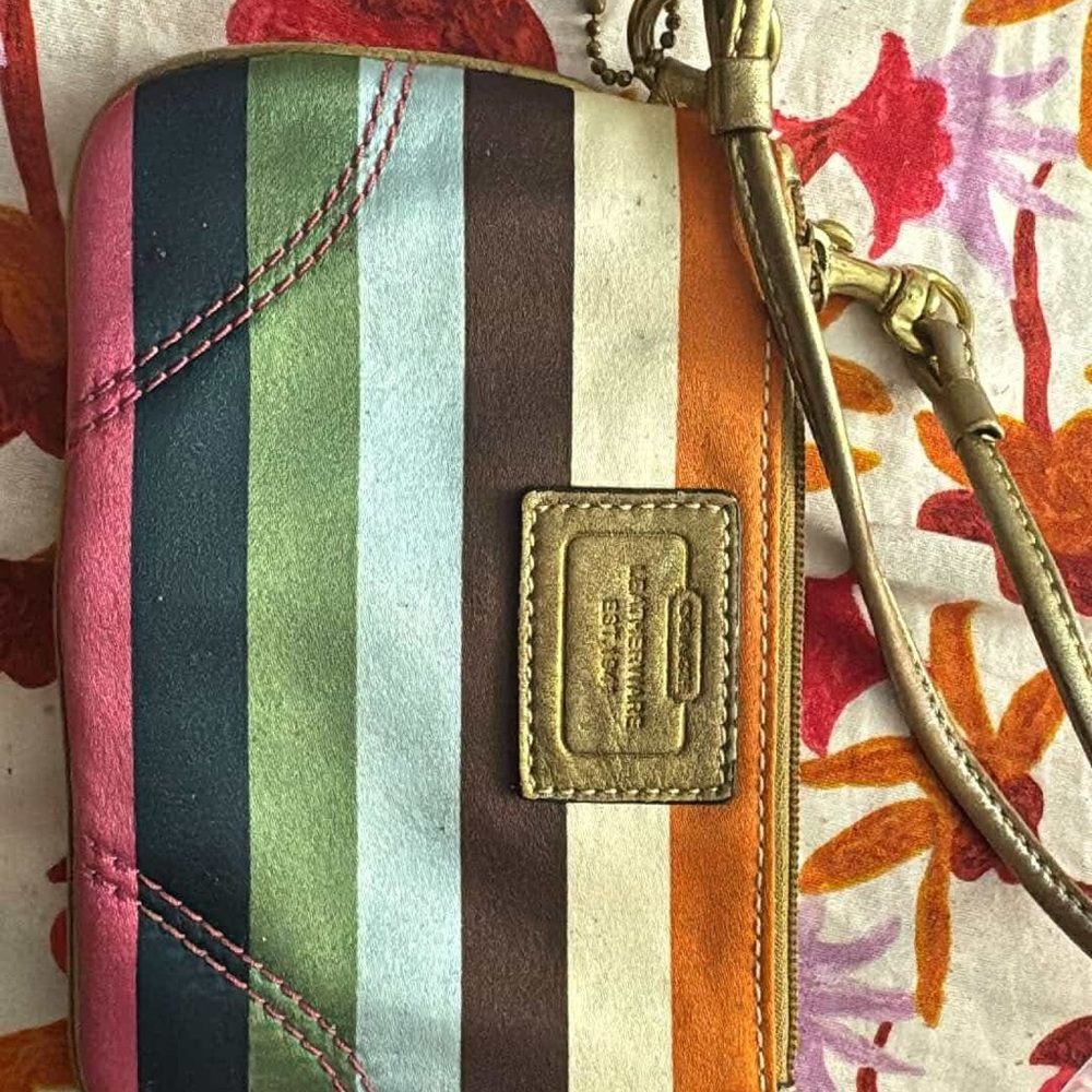 Colorful Striped Wristlet